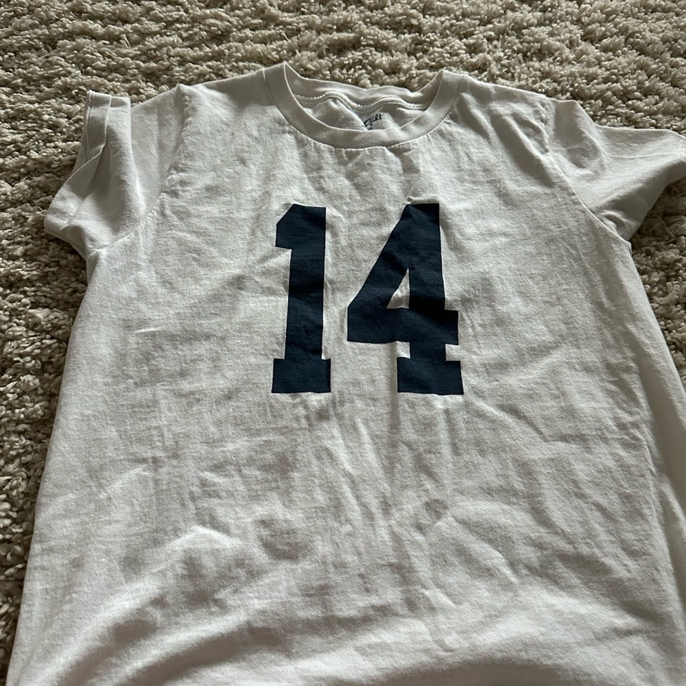 Brandy Melville White and Blue Short Sleeve Tee